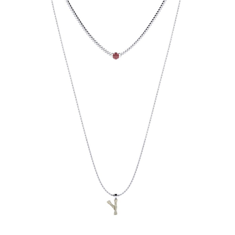 Rund Roter Zirkonia Damen halskette Alaida Y