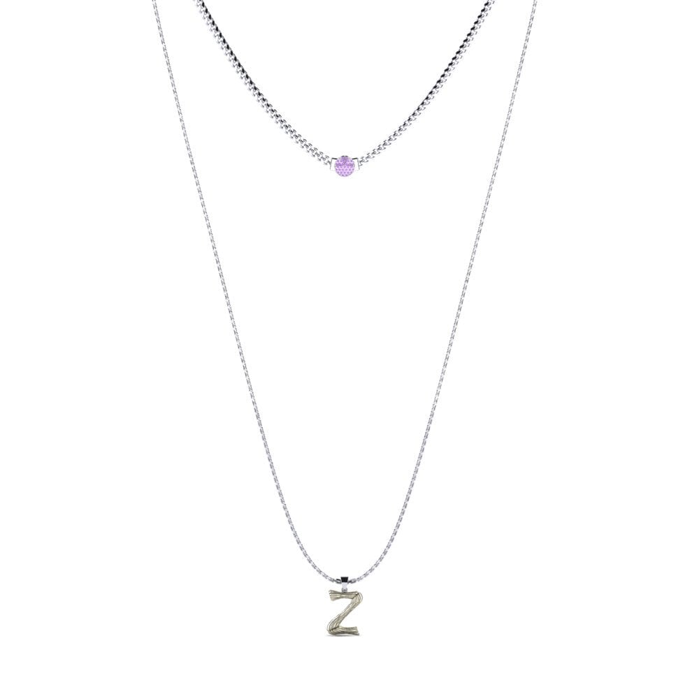 Rund Amethyst Damen halskette Alaida Z