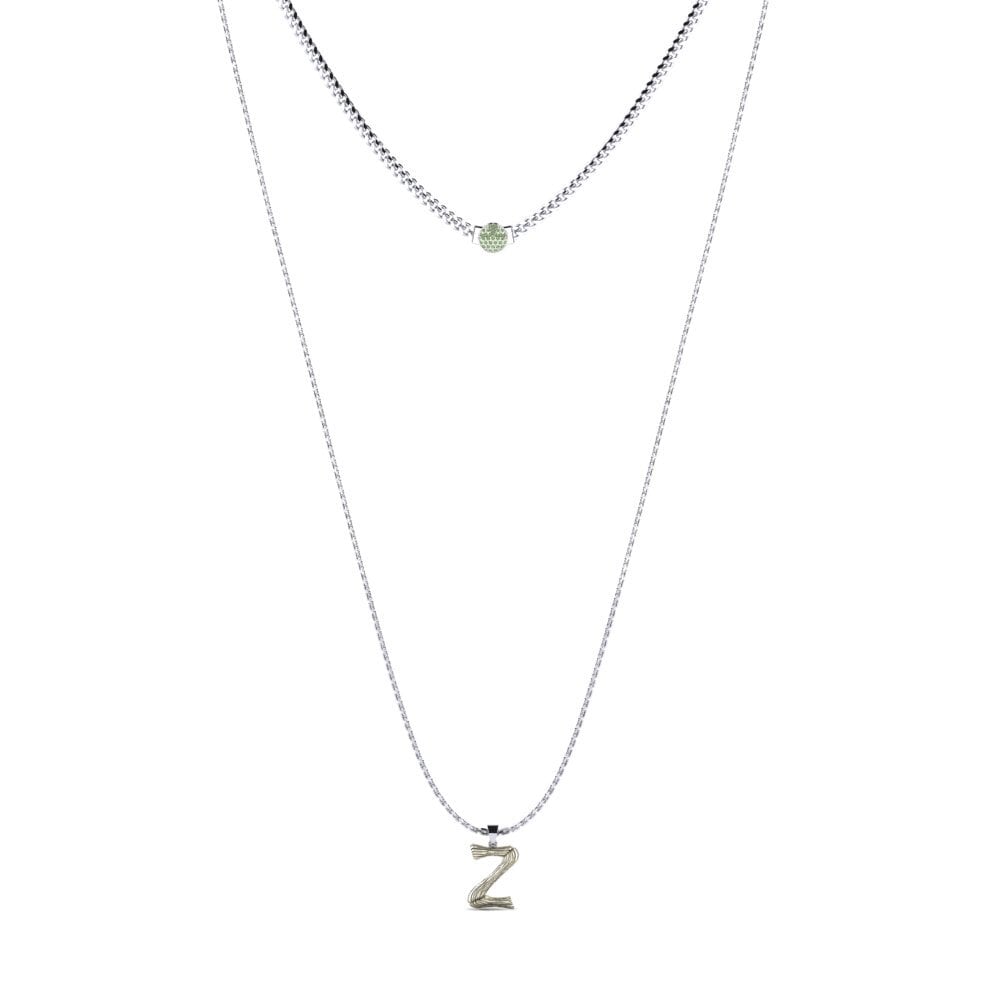 Rund Grüner Diamant Damen halskette Alaida Z