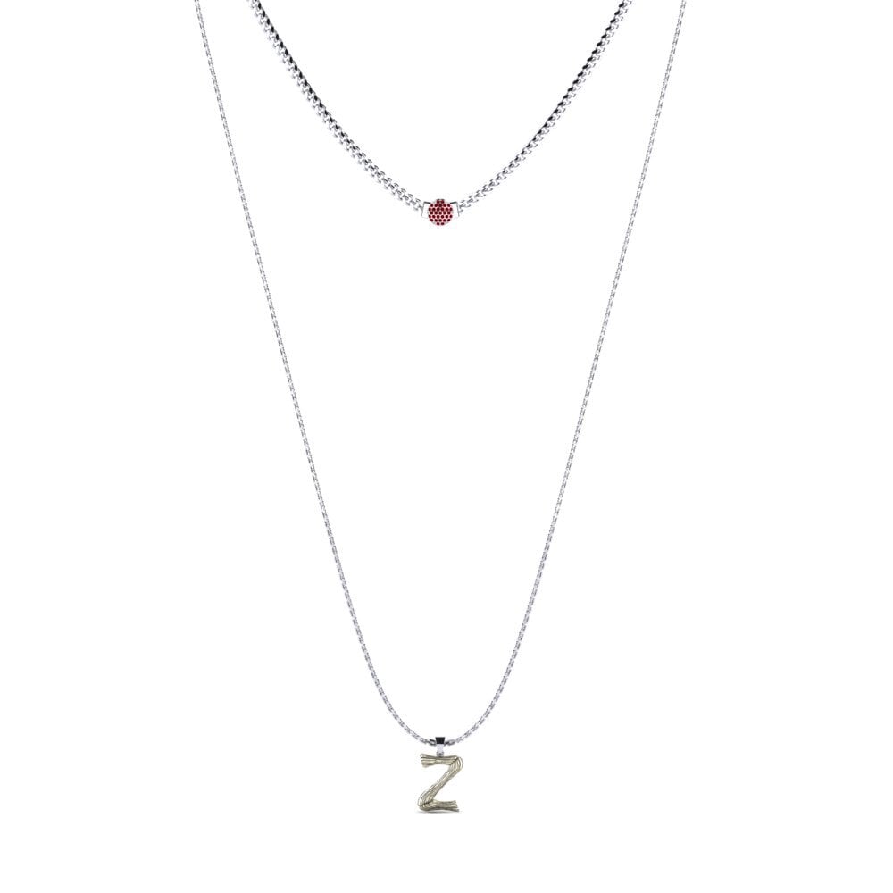 Rund Roter Zirkonia Damen halskette Alaida Z