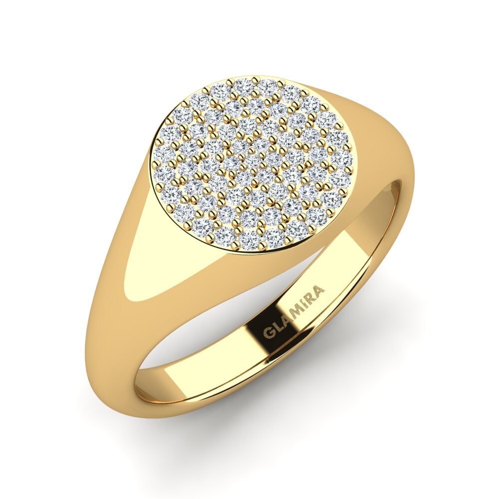 Oro Giallo 585 Zircone Anello da uomo Alain