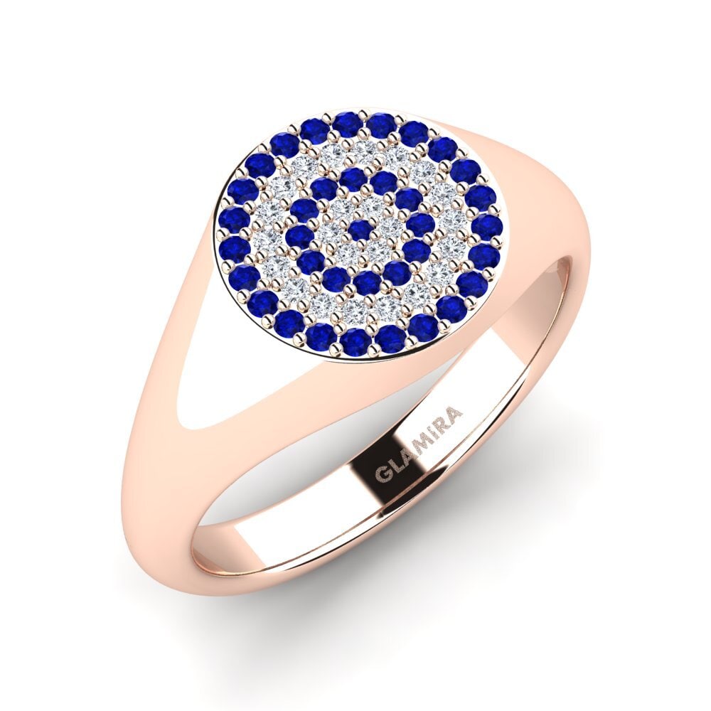 Oro Rosso 585 Zaffiro Anello da uomo Alain