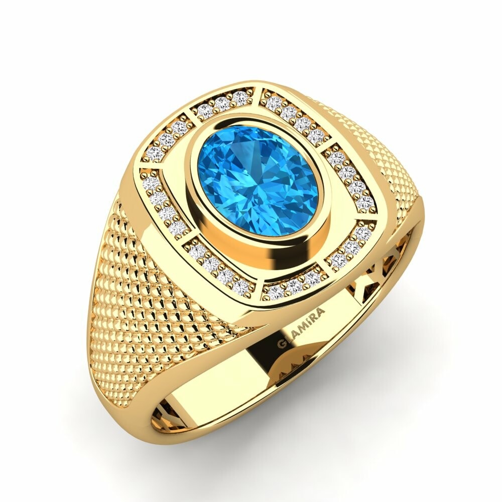 Blue Topaz Men's Ring Alake