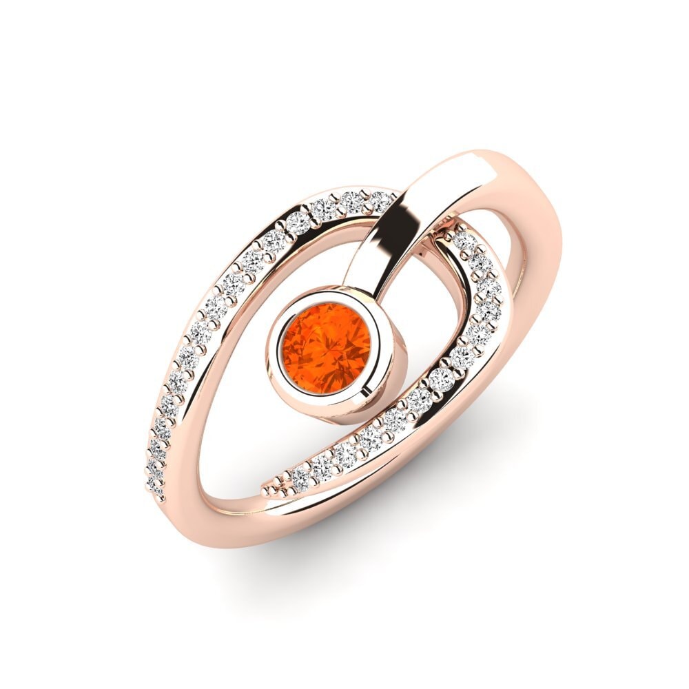 14ct Rose Gold Fire-Opal Ring Alandris