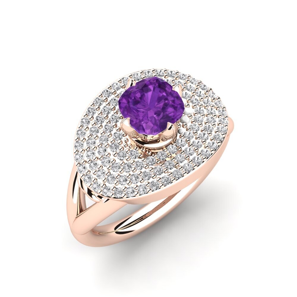 14k Rose Gold Amethyst Engagement Ring Alard