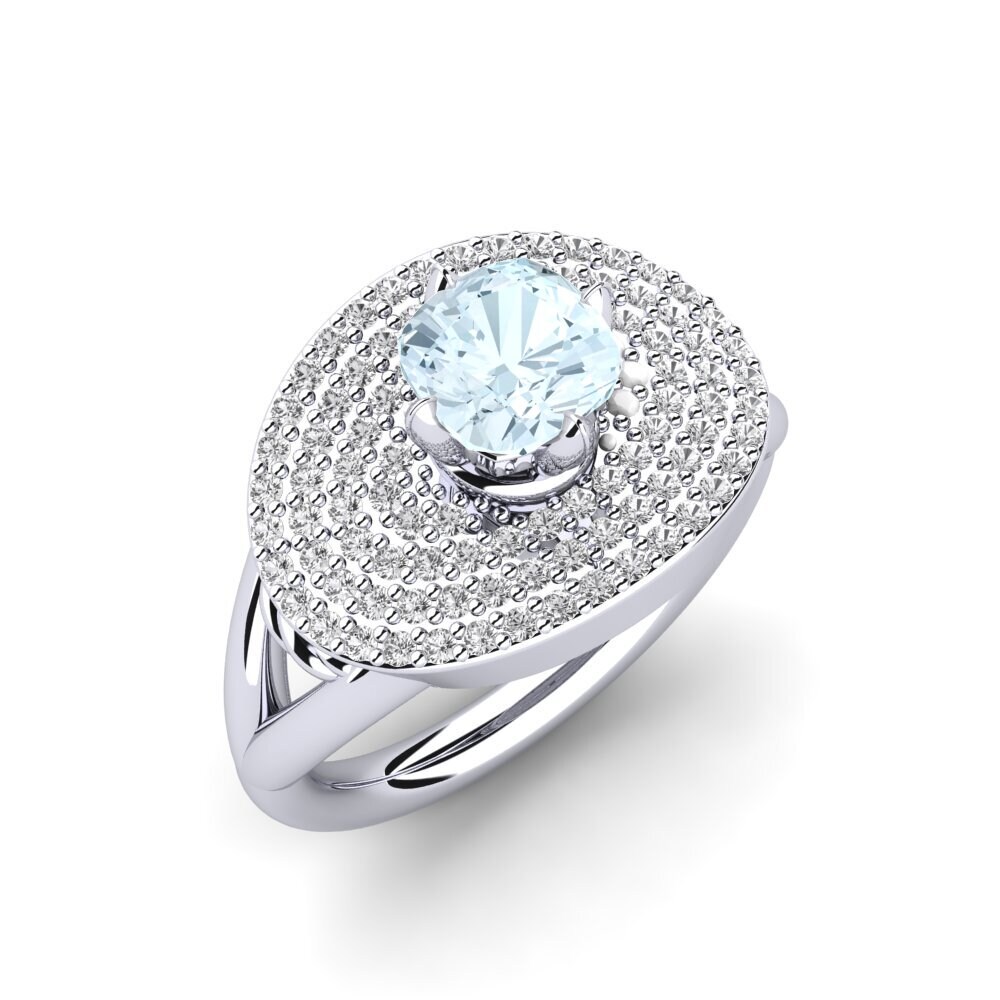 14k White Gold Aquamarine Engagement Ring Alard