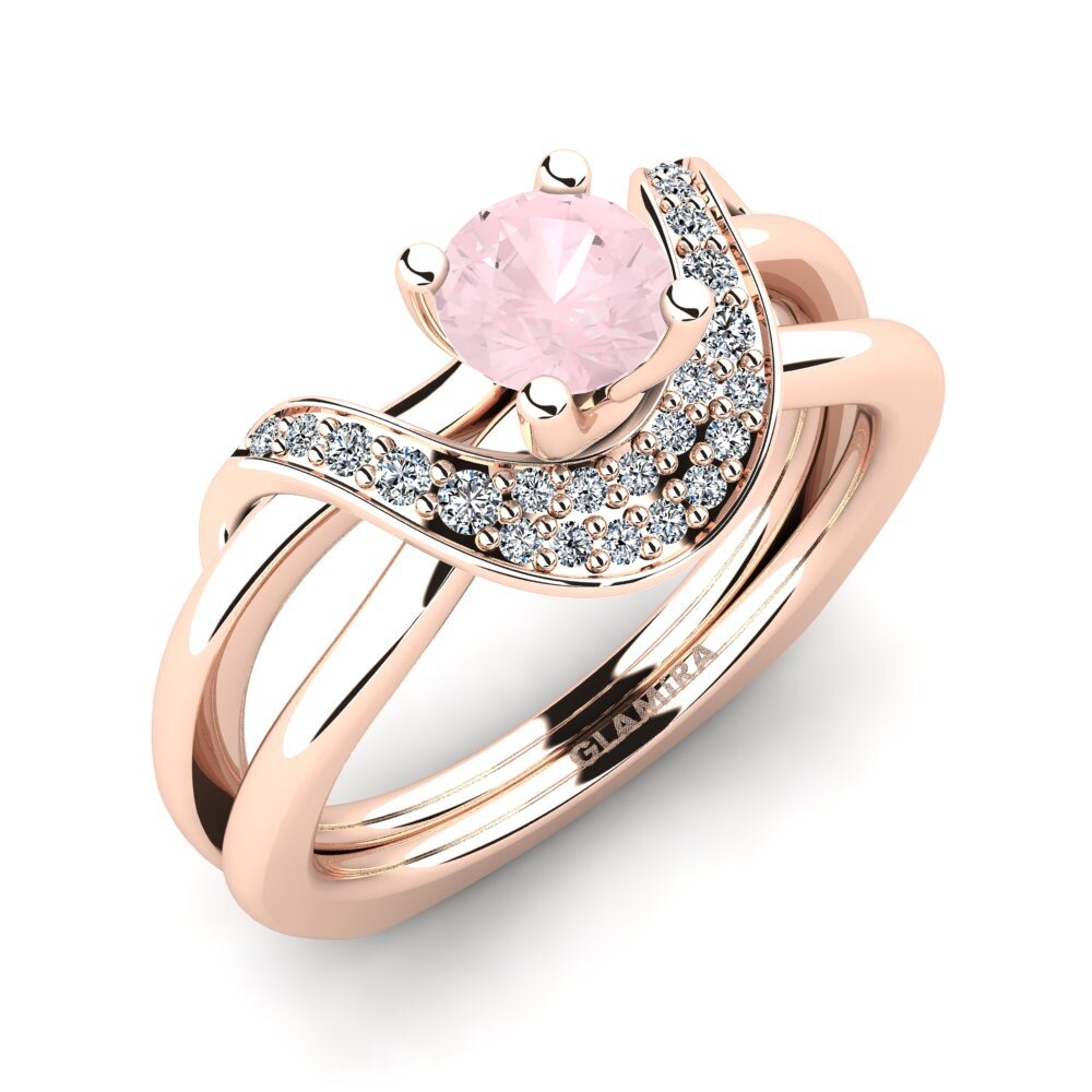 9k Rose Gold Rose Quartz Engagement Ring Alasha