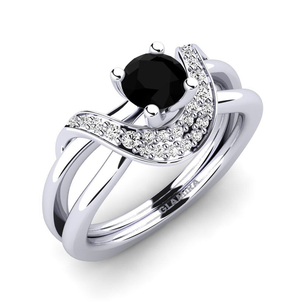 Onyx Noir Bague de fiançailles Alasha