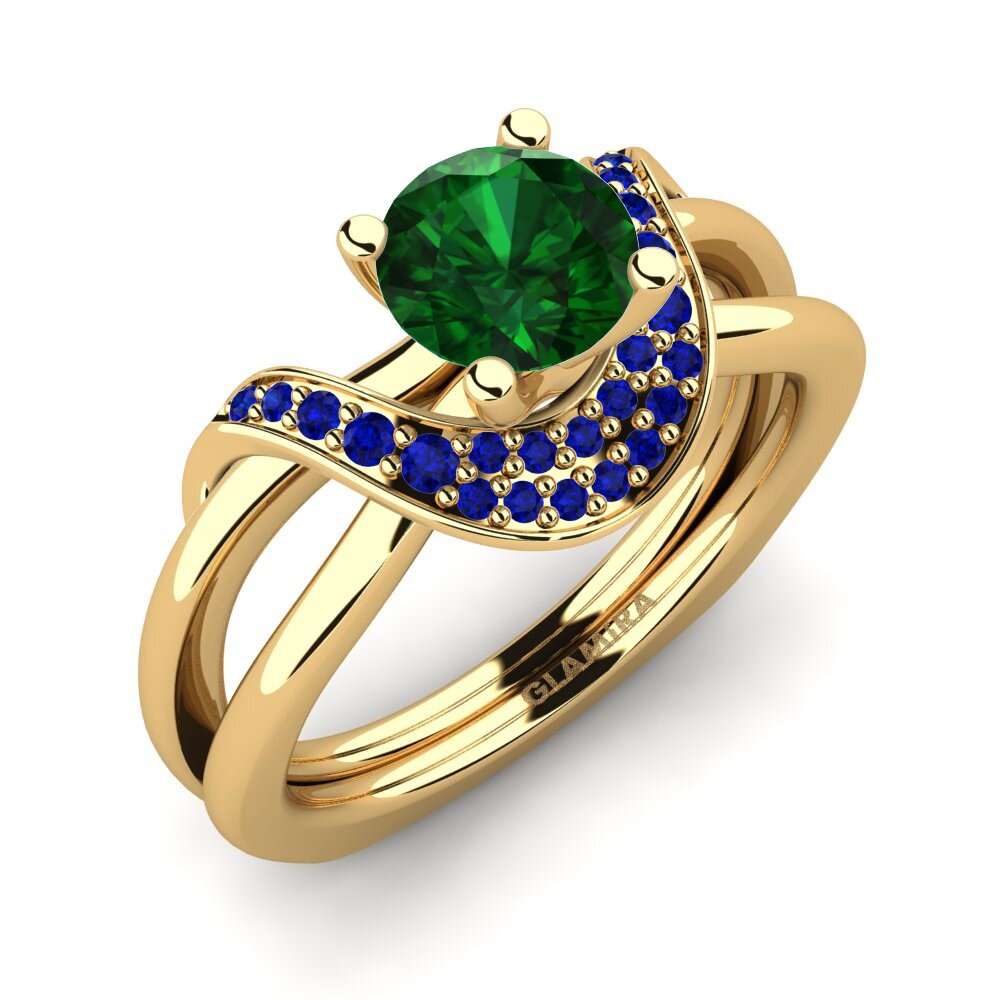 14K Geel Goud Tsavorite Verlovingsring Alasha 0.8 crt