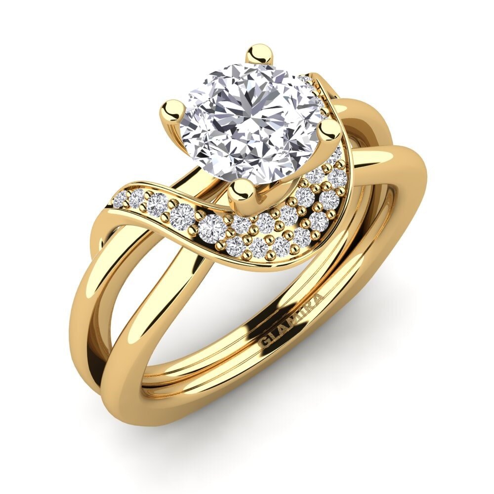 14k Oro Amarillo Anillo de compromiso Alasha 1.0 crt