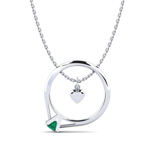 Necklace Alaura 585 White Gold & Emerald