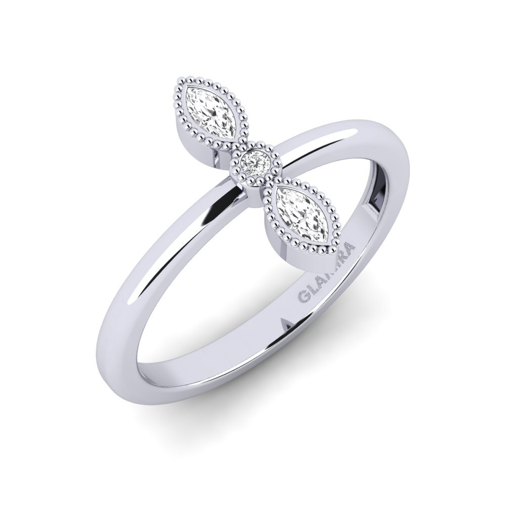 Zafiro blanco Anillo Alavar