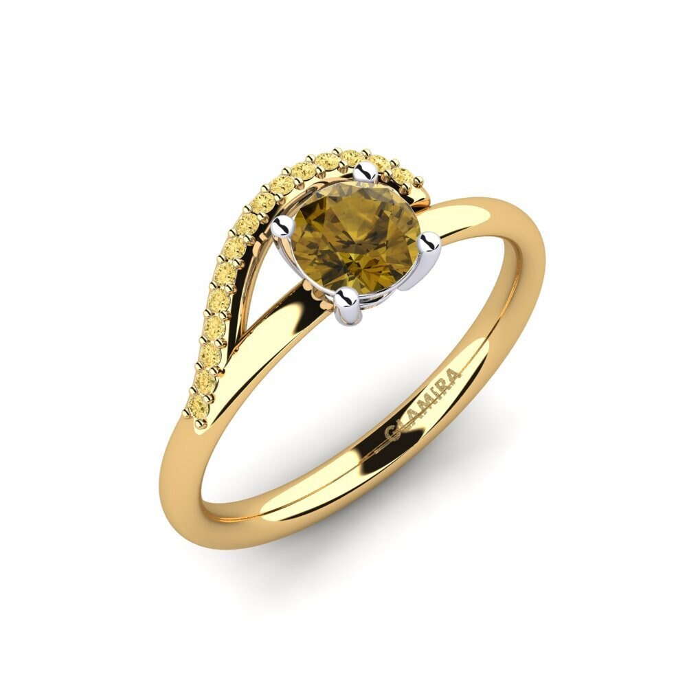 Circón Marrón Anillo de compromiso Alazre