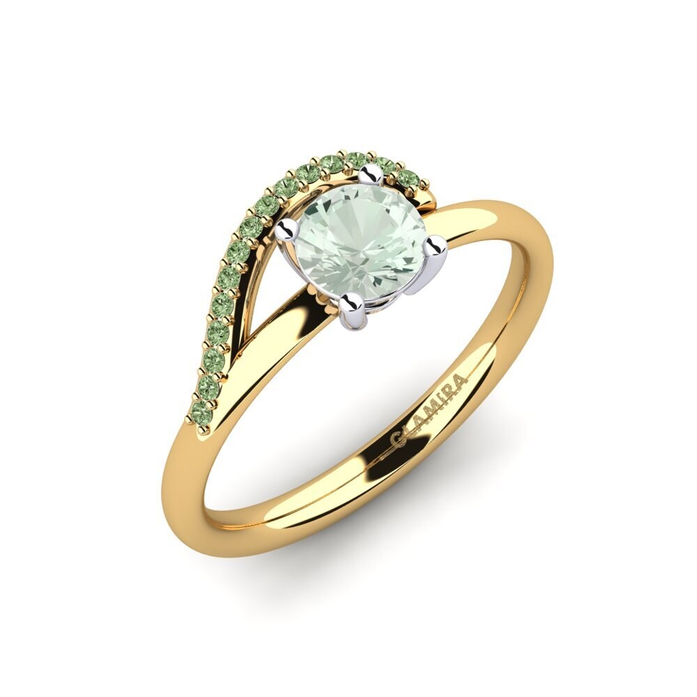 Amatista verde Anillo de compromiso Alazre