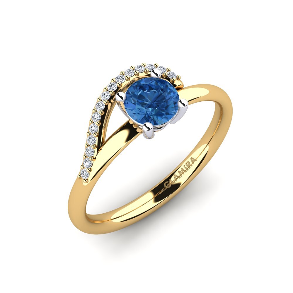 Dark Blue Zirconia Engagement Ring Alazre