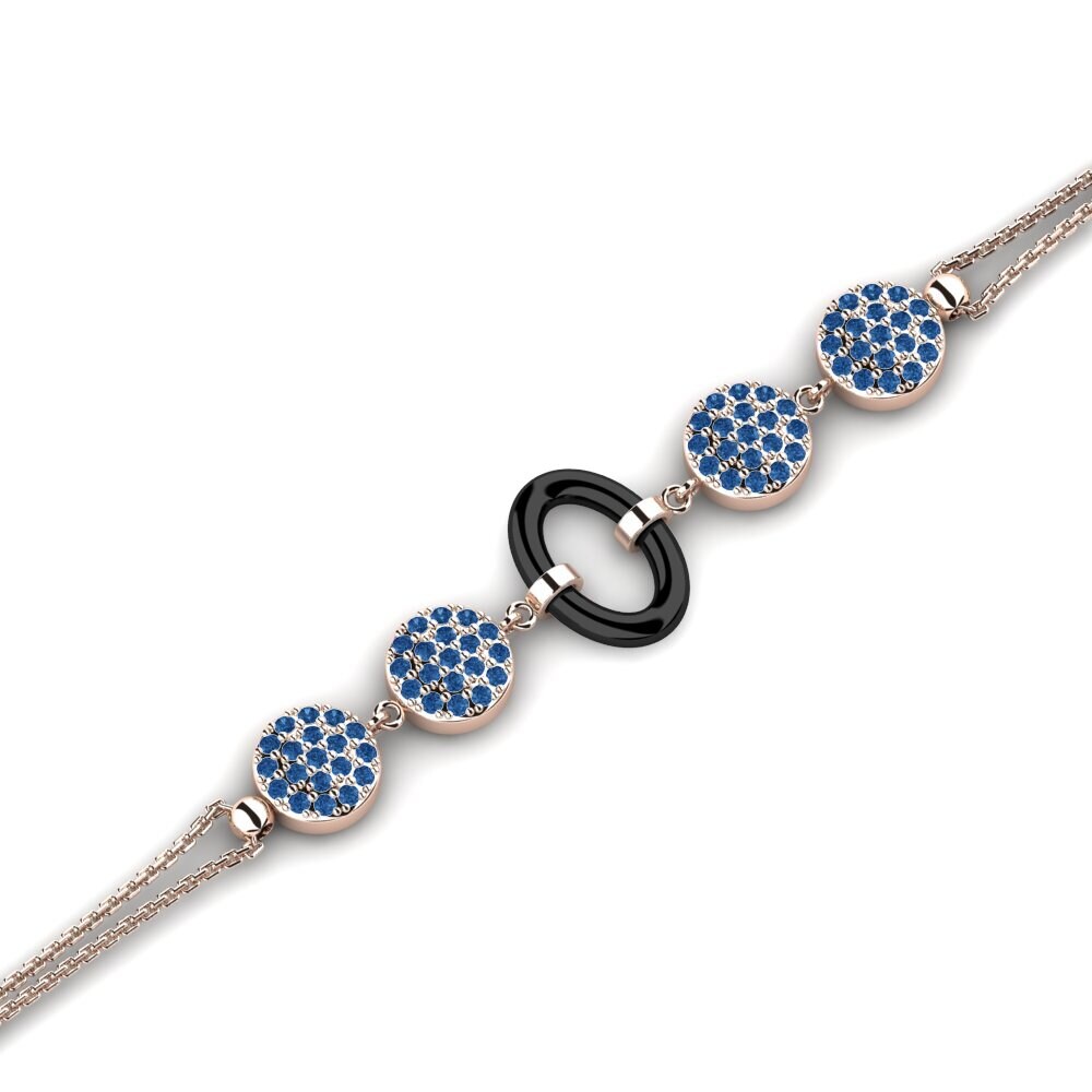 14K Rose Gold Dark Blue Zirconia Bracelet Albana
