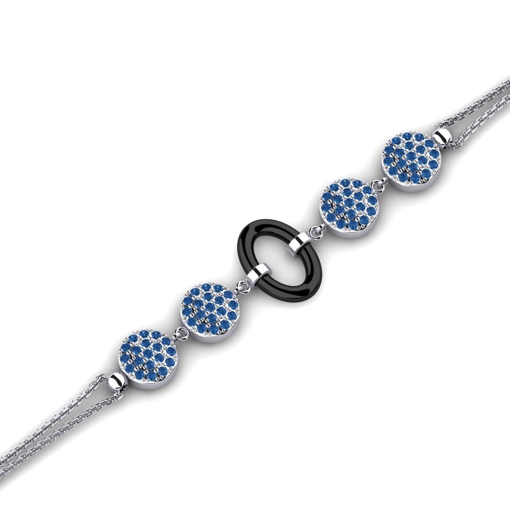 950 Palladium Dark Blue Zirconia Bracelet Albana