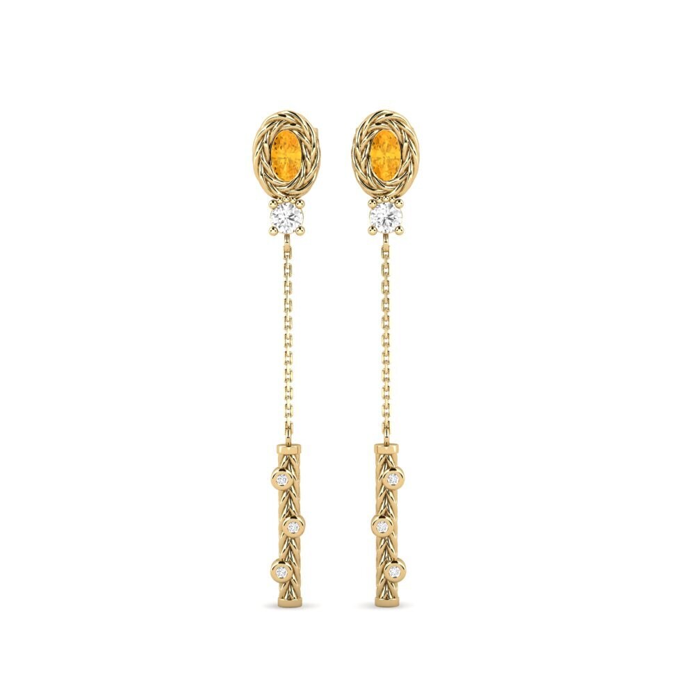 Ovale Citrine Boucle d'oreille femme Alberco