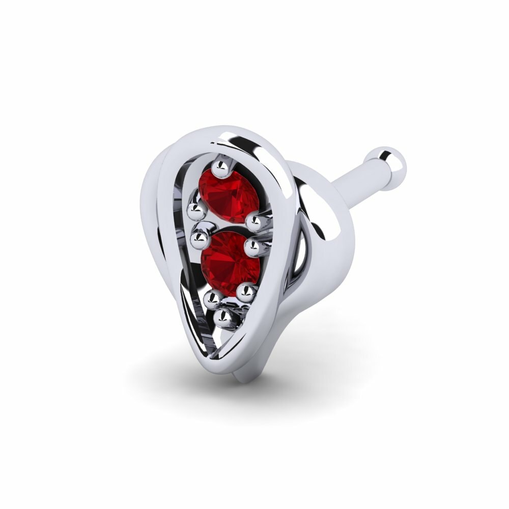 Red Zirconia Nose Pin Alculater