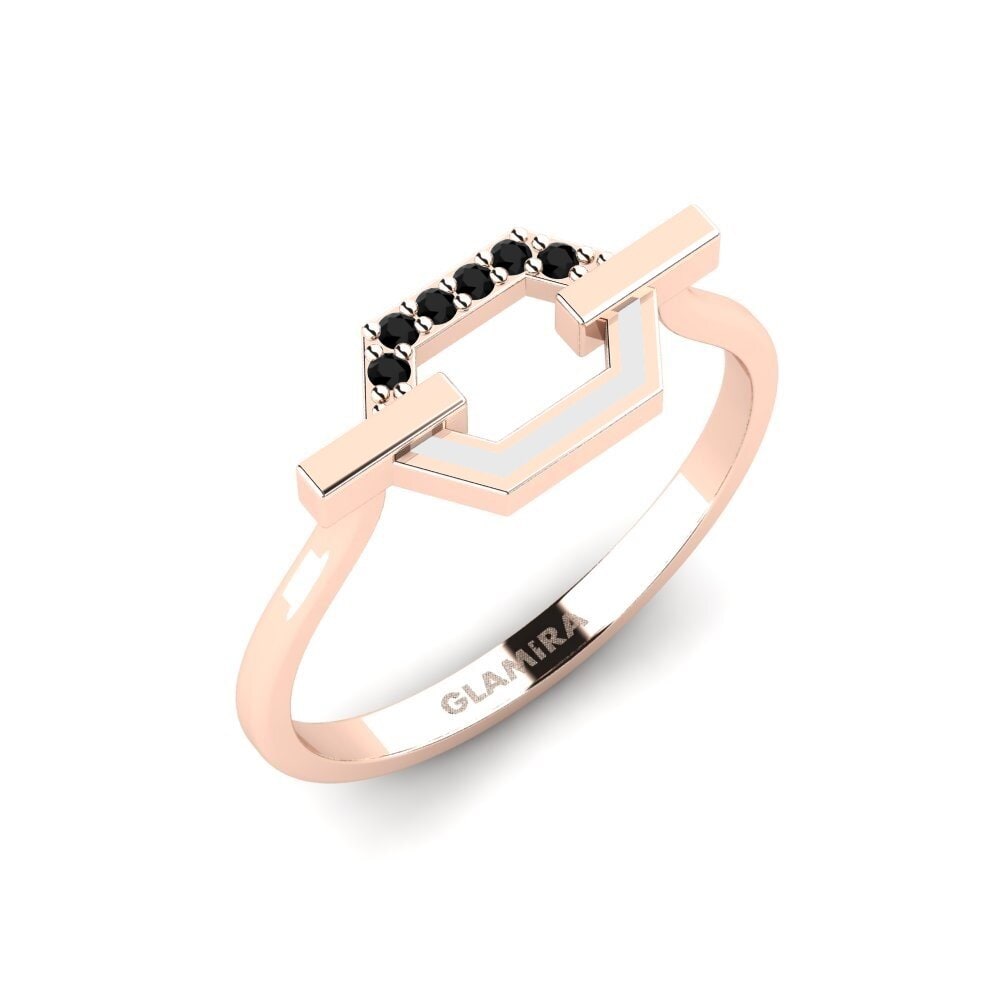 14k Oro Rosa Ónix Negro Anillo Aldertree