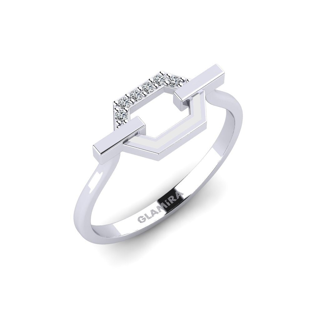 14k Oro Blanco Circonita Anillo Aldertree