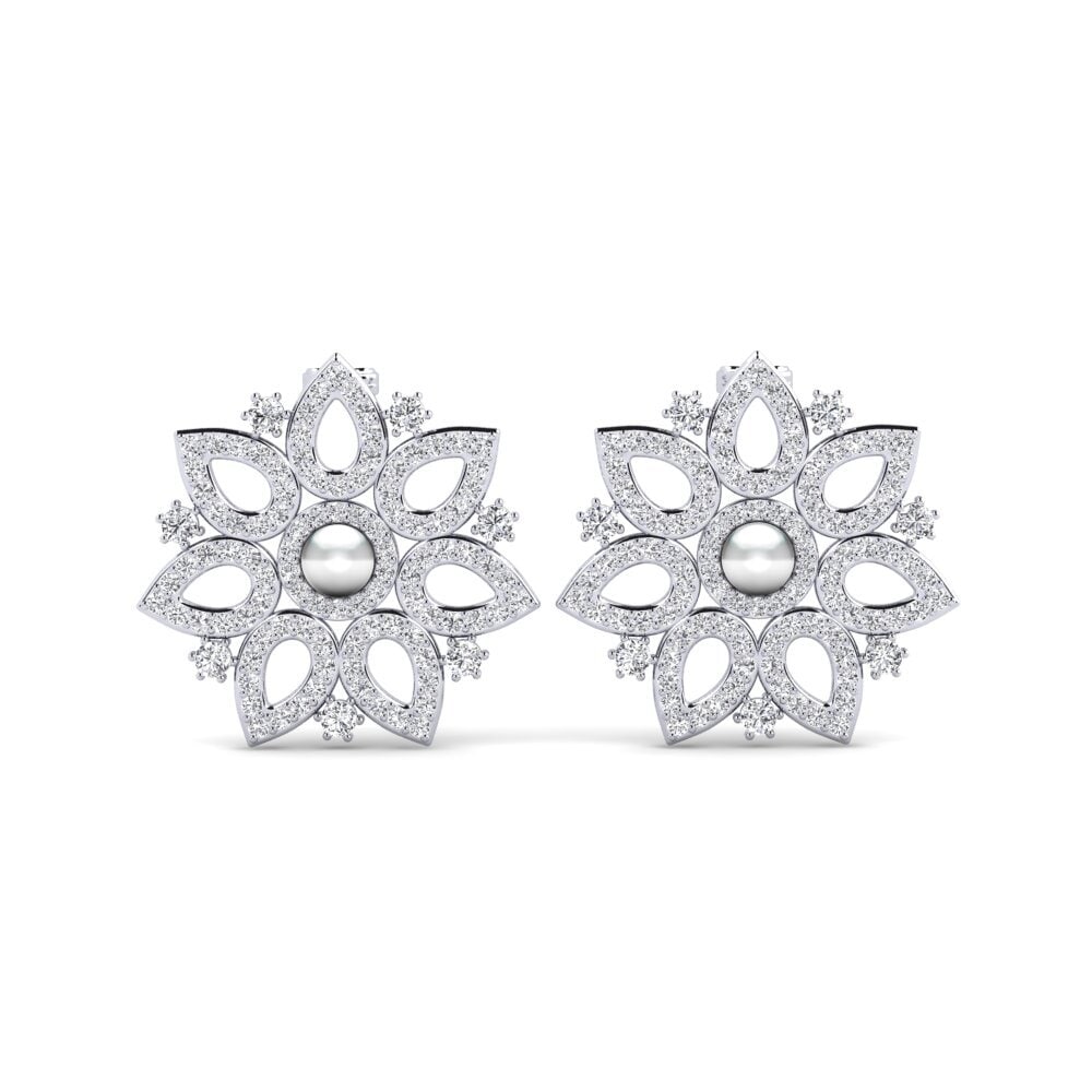 18ct White Gold Diamond Women's Earring Aldes