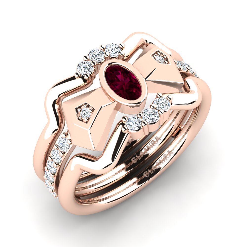Rhodolite Garnet Ring Aldl SET