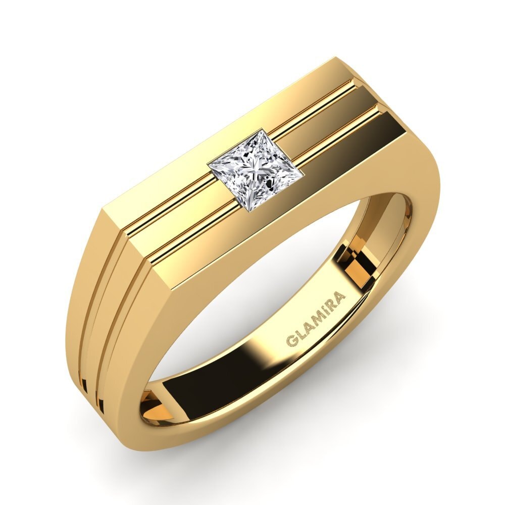 Oro Giallo 750 Diamante cresciuto in laboratorio Anello da uomo Alecander