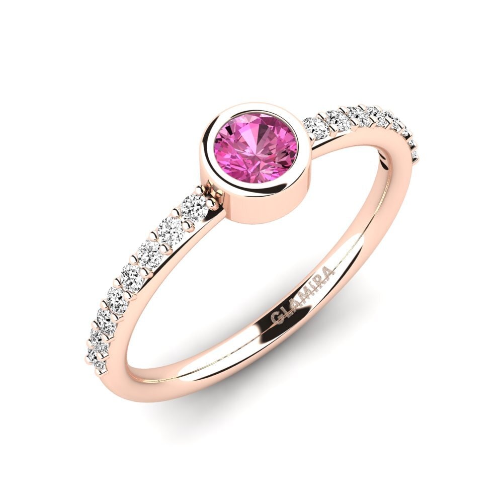 Rotgold 750 Rosa Topas Damenring Aleckon