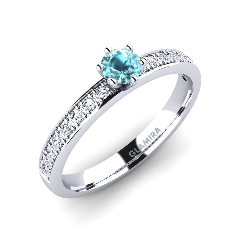 Blue Zircon Engagement Ring Ageall