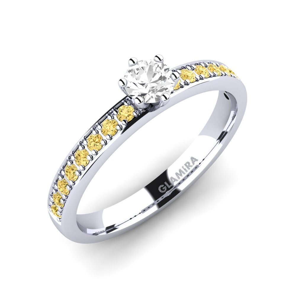 Zafiro blanco Anillo de compromiso Ageall