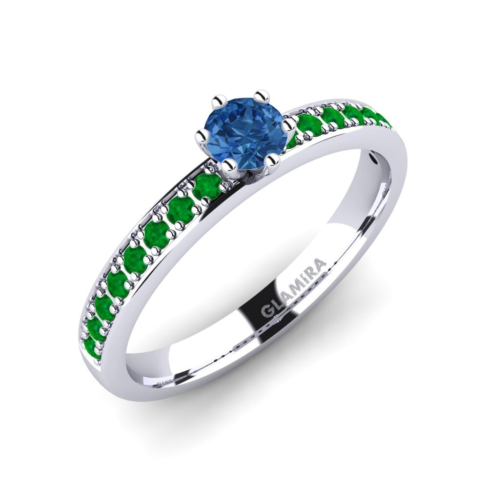 Dark Blue Zirconia Engagement Ring Ageall
