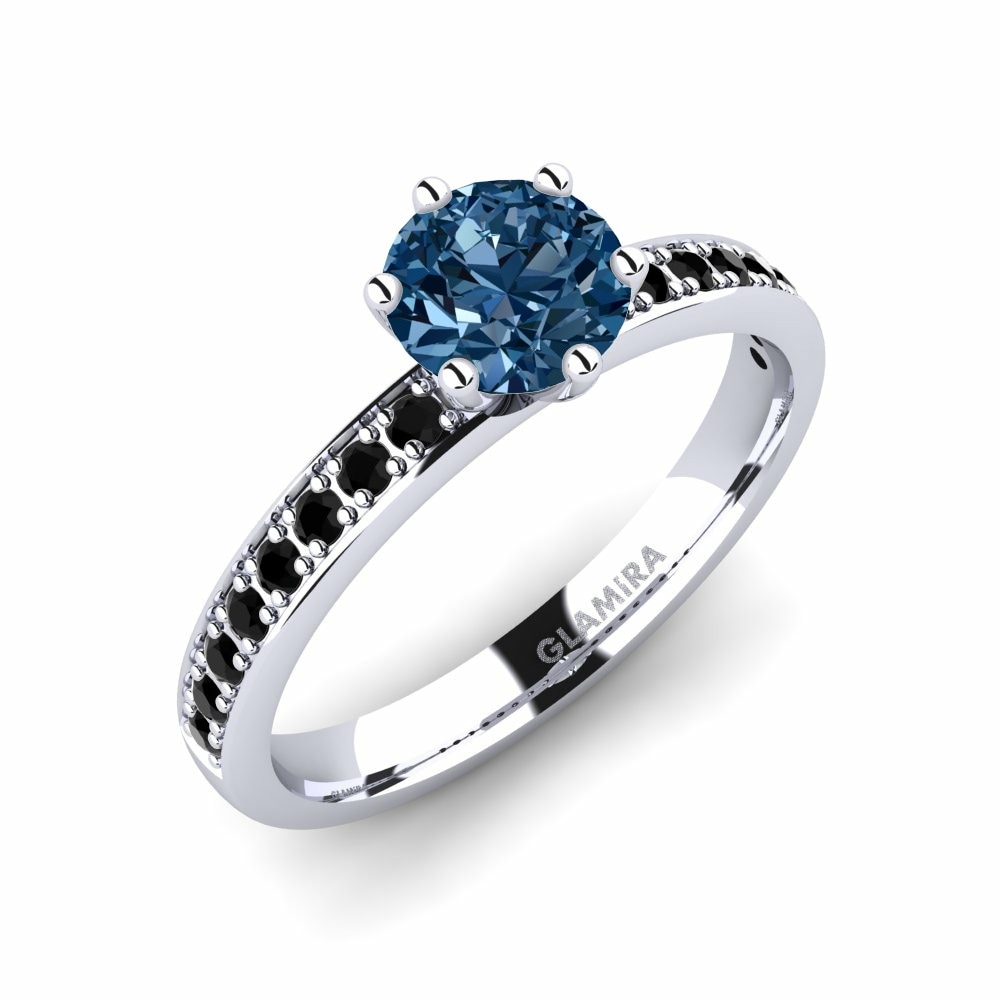 Blue Diamond Engagement Ring Ageall 0.8 crt
