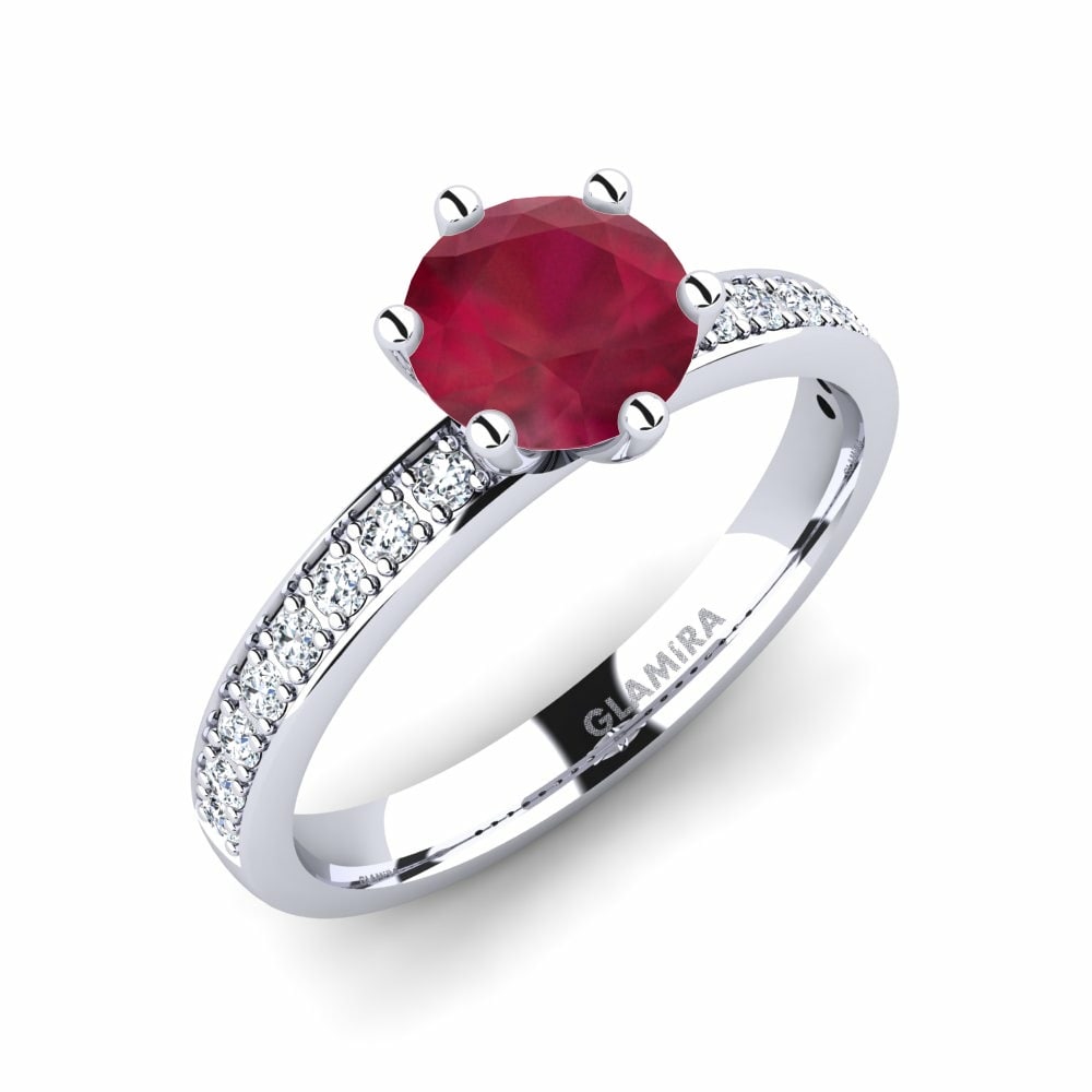 1 重量（克拉） 紅寶石 訂婚戒指 Ageall 1.0 crt