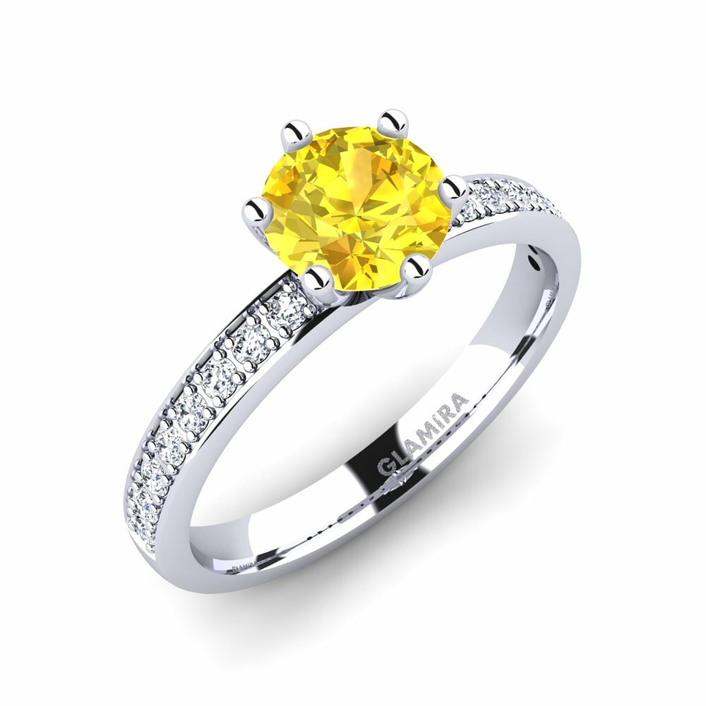 Yellow Sapphire Engagement Ring Ageall 1.0 crt