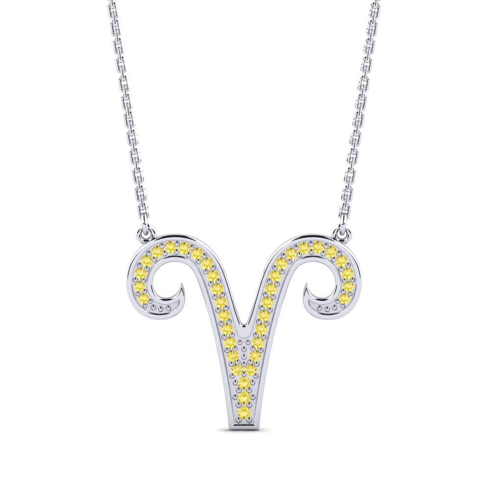 Yellow Sapphire Women's Necklace Alejandrina - Aries