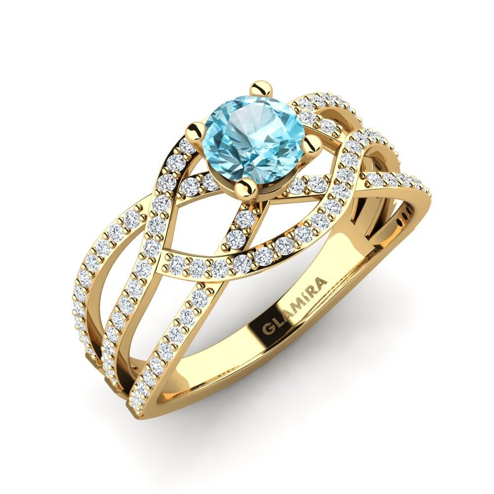 Blue Zircon Engagement Ring Alessia