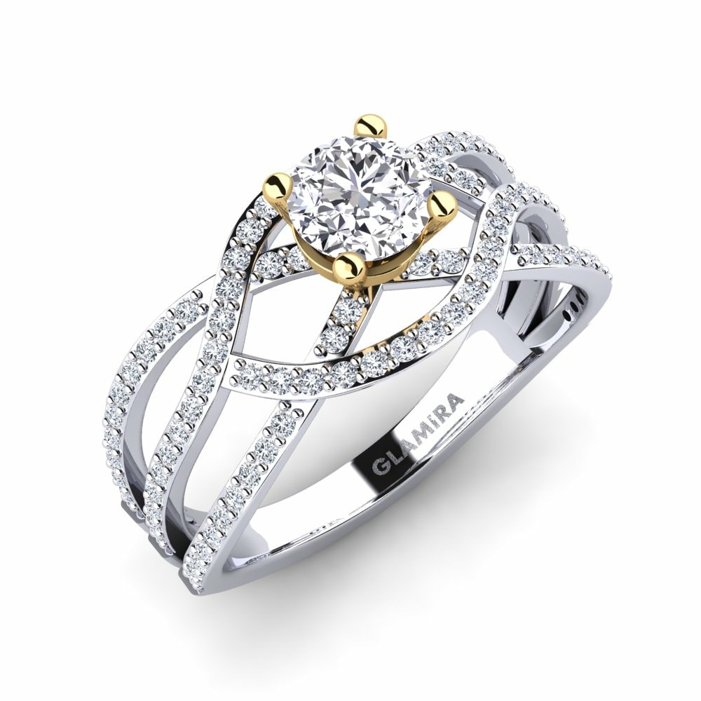 9k White & Yellow Gold Engagement Ring Alessia