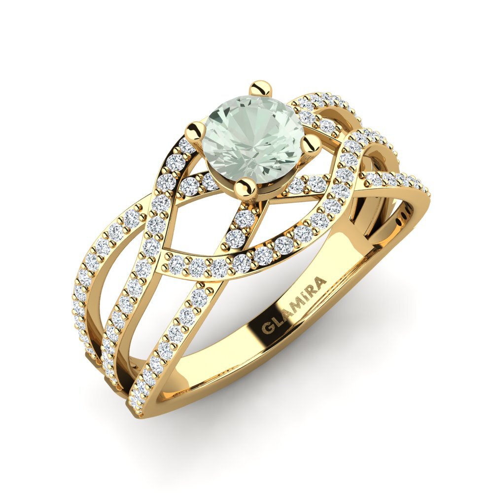 Green Amethyst Engagement Ring Alessia