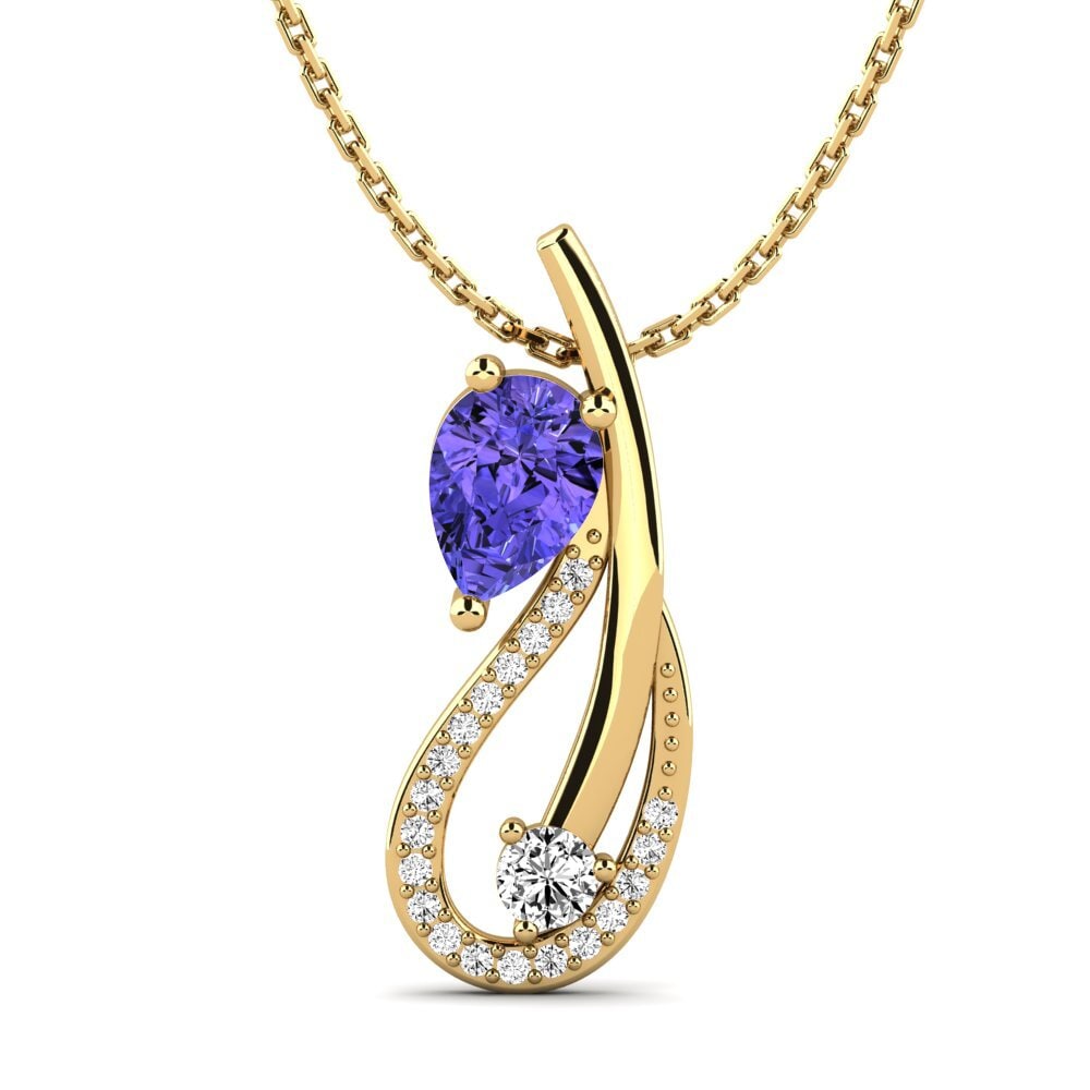 Gelbgold 585 Tansanit Damen anhänger Alfreda