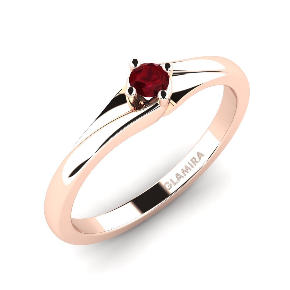 14ct Rose Gold Ruby Engagement Ring Alfrida 0.1 crt