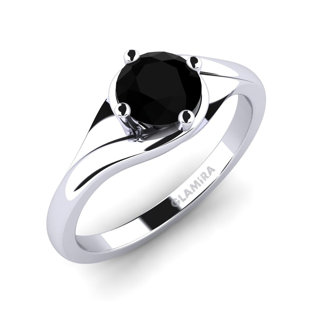 Black Sapphire Engagement Ring Alfrida 0.8 crt