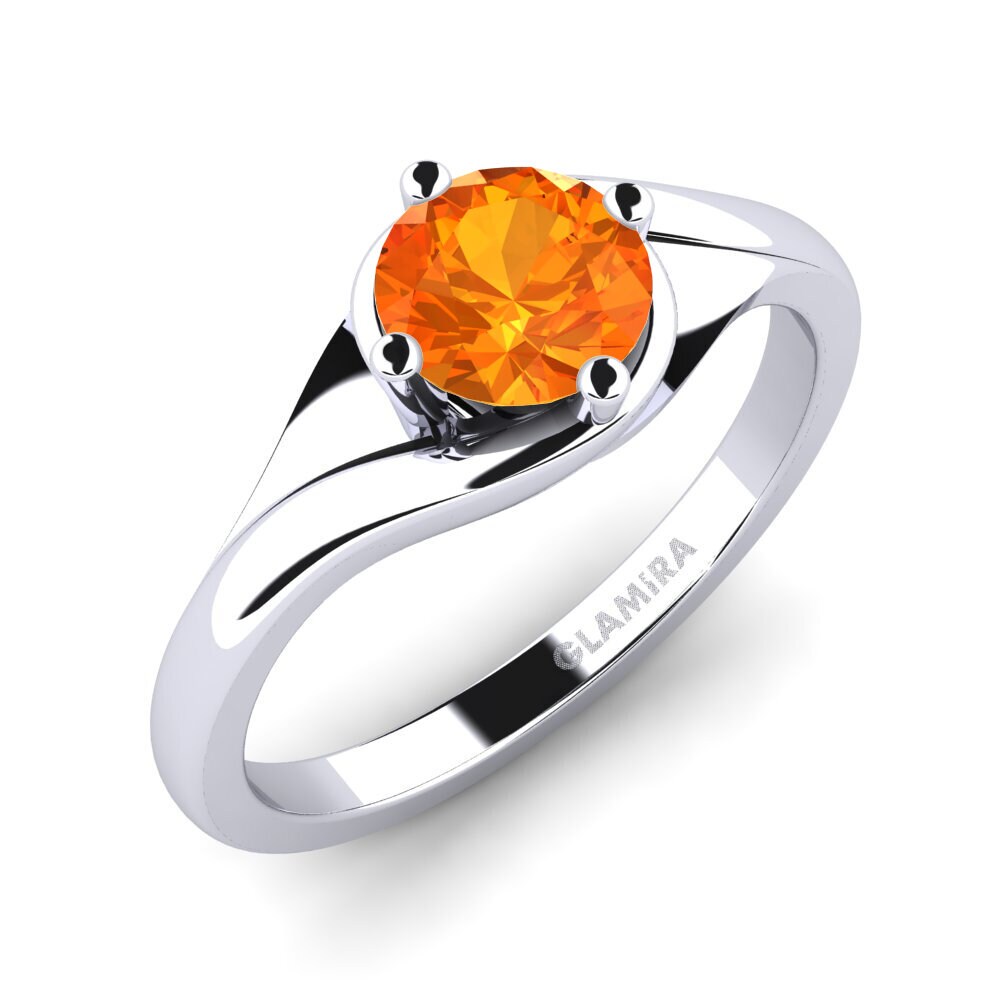 Zafiro Naranja Anillo de compromiso Alfrida 0.8 crt