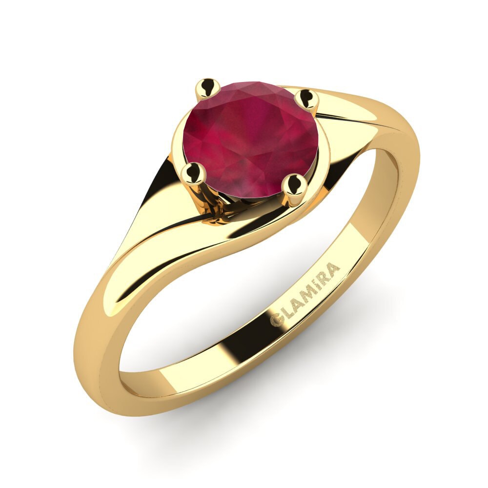 14ct Yellow Gold Ruby Engagement Ring Alfrida 0.8 crt