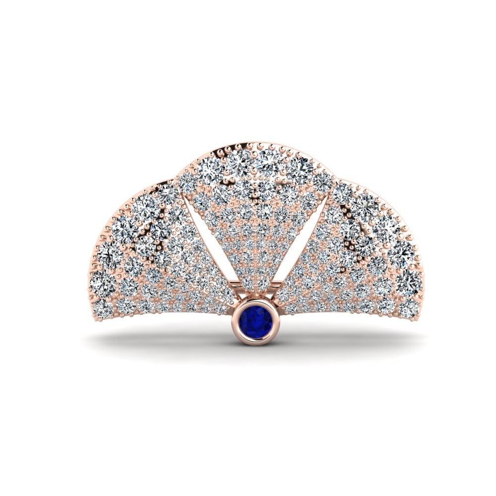 14k Oro Rosa Zafiro Broche Alieni