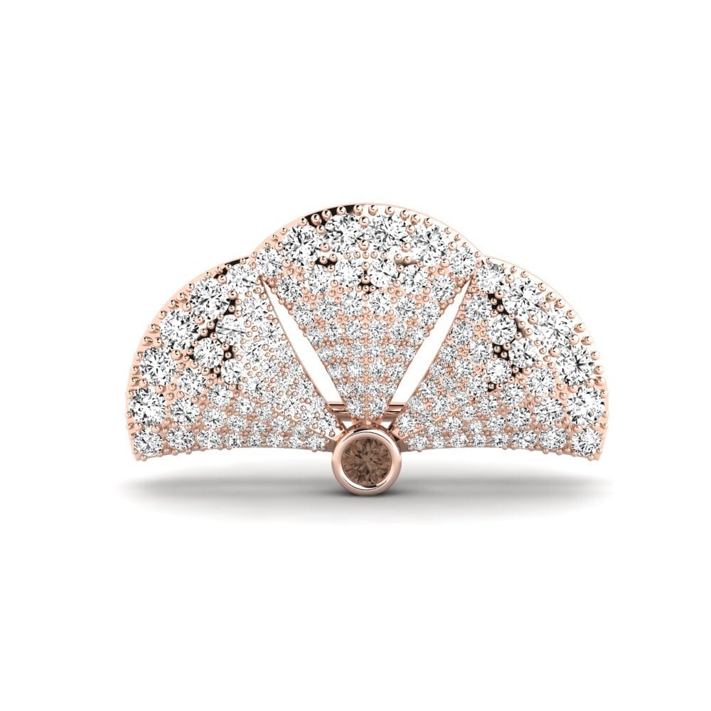 14ct Rose Gold Smoky Quartz Brooch Alieni