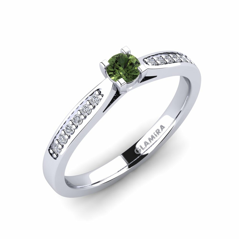 Zafiro Verde Anillo de compromiso Alina 0.16crt