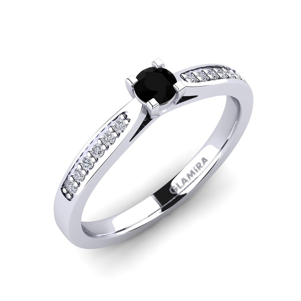 Black Onyx Engagement Ring Alina 0.16 crt