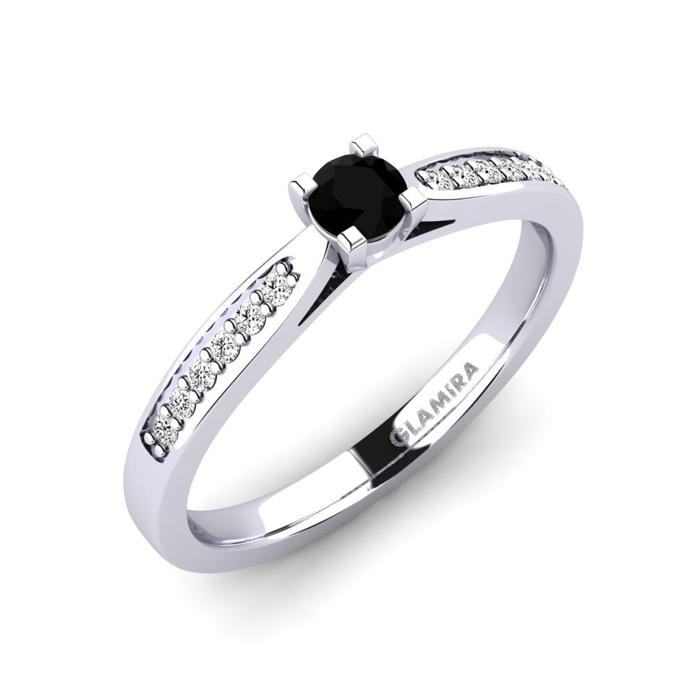 Black Onyx Engagement Ring Alina 0.16 crt