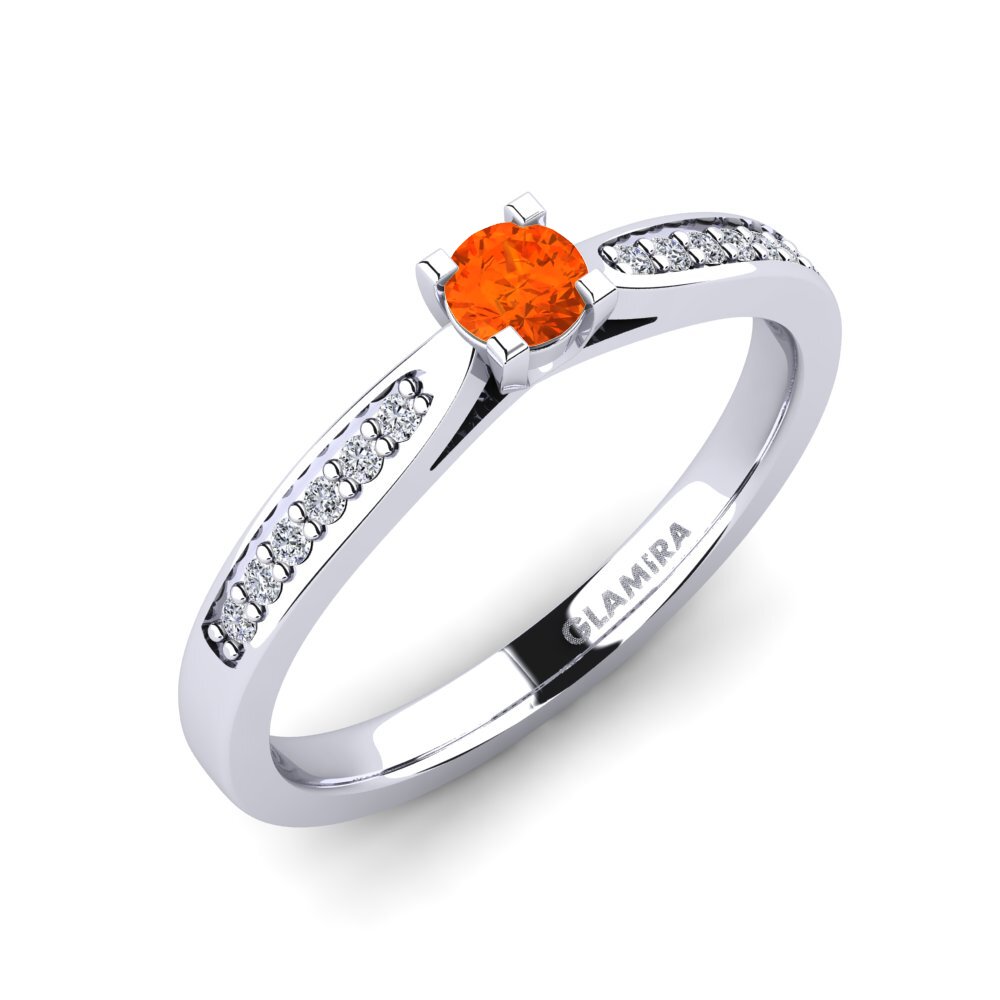 Fire Opal Engagement Ring Alina 0.16 crt